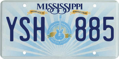MS license plate YSH885