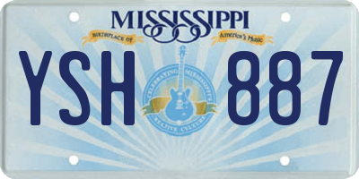 MS license plate YSH887