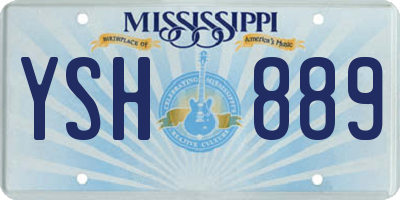 MS license plate YSH889