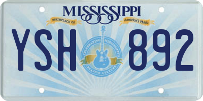 MS license plate YSH892