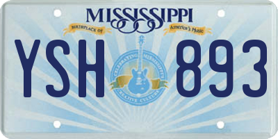 MS license plate YSH893