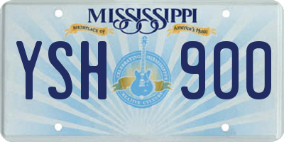 MS license plate YSH900