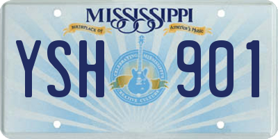 MS license plate YSH901