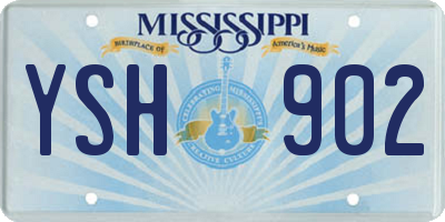 MS license plate YSH902