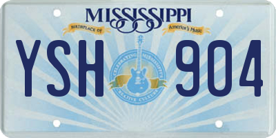 MS license plate YSH904