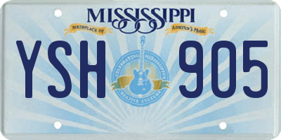 MS license plate YSH905