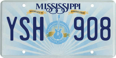 MS license plate YSH908