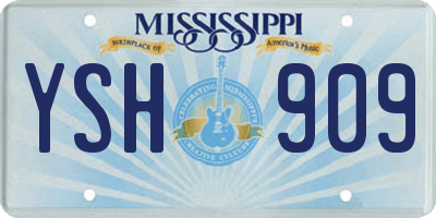 MS license plate YSH909