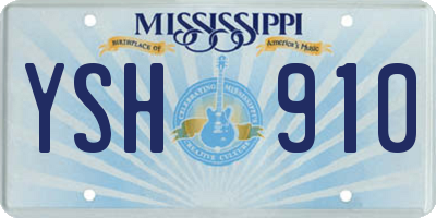 MS license plate YSH910