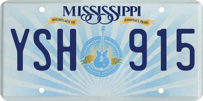MS license plate YSH915