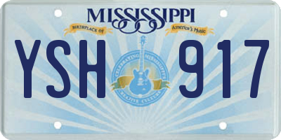 MS license plate YSH917