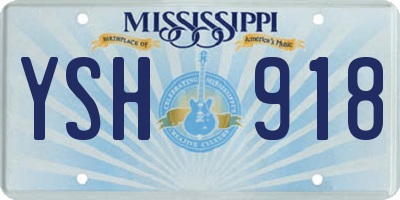 MS license plate YSH918