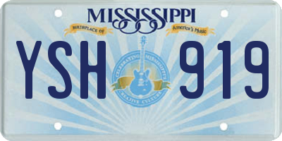 MS license plate YSH919