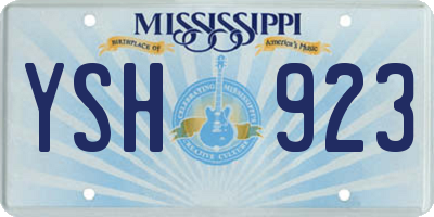 MS license plate YSH923