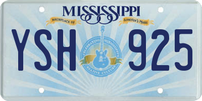 MS license plate YSH925