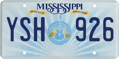 MS license plate YSH926