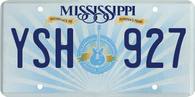 MS license plate YSH927