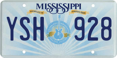 MS license plate YSH928