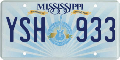 MS license plate YSH933