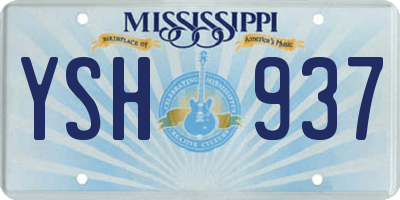 MS license plate YSH937