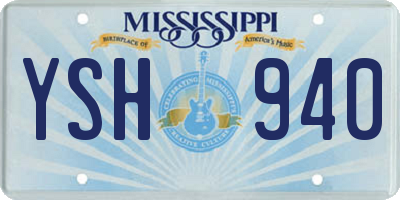 MS license plate YSH940