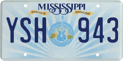MS license plate YSH943