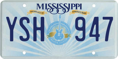 MS license plate YSH947