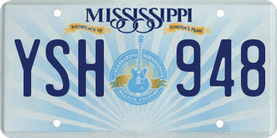 MS license plate YSH948