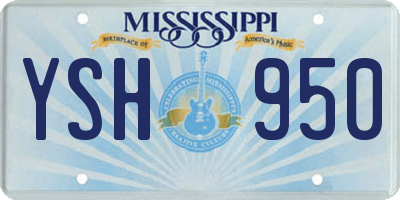 MS license plate YSH950