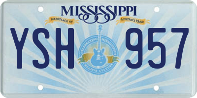 MS license plate YSH957
