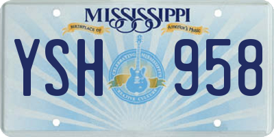 MS license plate YSH958