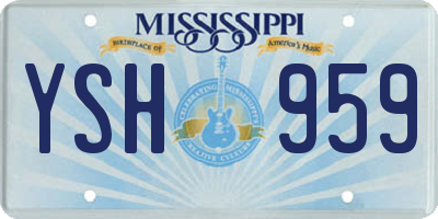 MS license plate YSH959