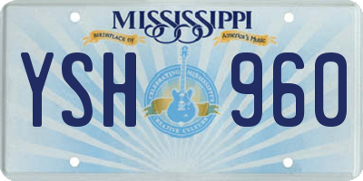MS license plate YSH960