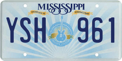 MS license plate YSH961