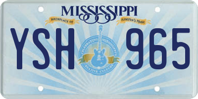 MS license plate YSH965