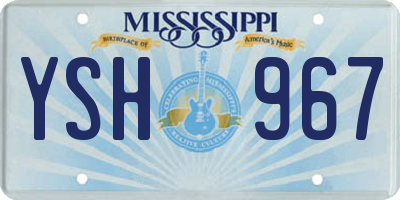 MS license plate YSH967