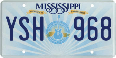 MS license plate YSH968