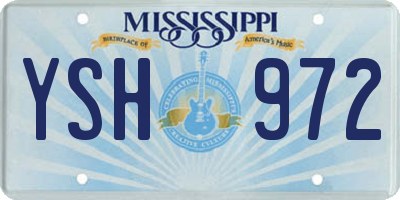 MS license plate YSH972