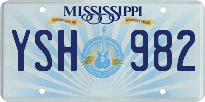 MS license plate YSH982