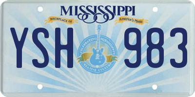 MS license plate YSH983