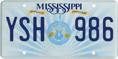 MS license plate YSH986