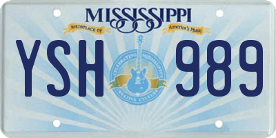 MS license plate YSH989