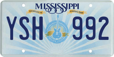 MS license plate YSH992