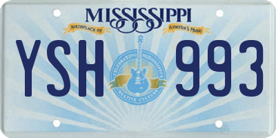 MS license plate YSH993