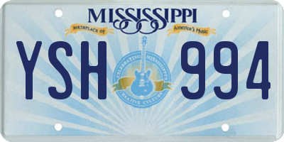 MS license plate YSH994
