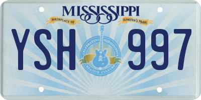 MS license plate YSH997