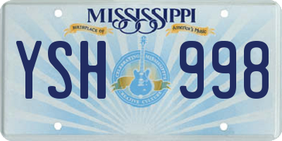 MS license plate YSH998