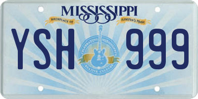 MS license plate YSH999