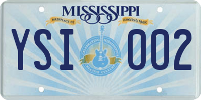 MS license plate YSI002