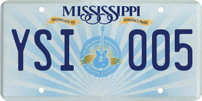 MS license plate YSI005